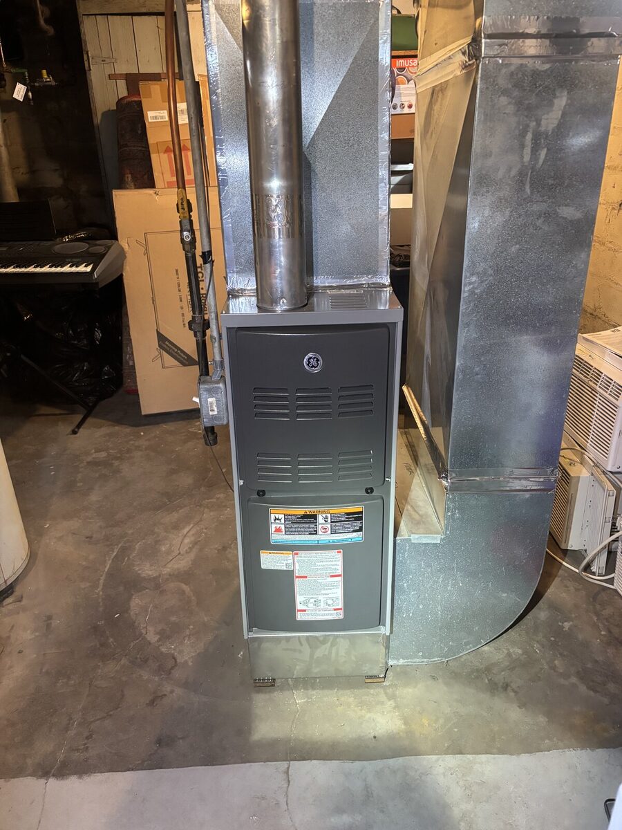 New high-efficiency furnace installation in Twin Cities home